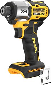 Chave de impacto DEWALT 20V MAX XR, sem escova, 1/4, 3 velocidades, apenas a ferramenta (DCF845B), Amarelo, Preto