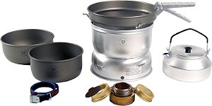 Conjunto de cozinha Trangia 25 com panela de água e queimador a álcool em anodizado rígido