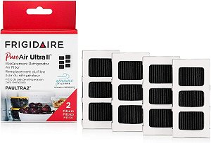 Frigidaire PAULTRA2 Filtro de Ar Puro Ultra II para Geladeira com Tecnologia de Carbono para Absorver Odores de Alimentos, 3,8 x 1,8, Pacote com 4 Unidades.