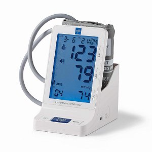 Monitor de Pressão Arterial Digital Automático para Cama de Elite da Medline com Voz, Braçadeira de Braço Universal (para braços de 22-42 cm), Adaptador AC e Baterias, Alarme e Display Extra Grande Retroiluminado