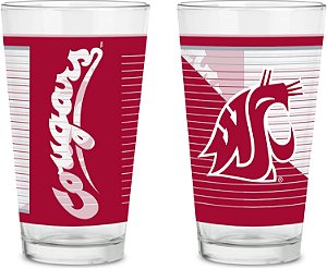 Rico Industries NCAA Copos de 16 onças com logotipo impresso digitalmente, Conjunto prático de 2 copos clássicos para fãs, Seguros para lava-louças