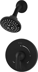 Kit de Acabamento para Chuveiro de Parede com uma Alça da Symmons Elm com Controle de Volume Integrado em Preto Fosco (Válvula Não Incluída)