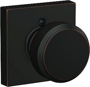 Maçaneta Broadway Schlage F170 BWE 716 COL com guarnição Collins, Alavanca de Bronze Envelhecido para Porta sem Funcionamento