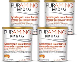 Enfamil PurAmino Bebida Infantil Hipoalergênica, para Alergias Alimentares Graves, Ômega-3 DHA, Ferro, Suporte Imunológico, Lata em Pó, 14,1 Oz (Pac