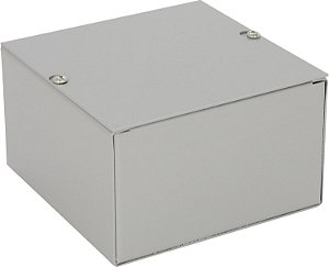 Caixa de junção de chapa metálica NEMA 1 em aço BUD Industries JB-3945 6 L x 6 W x 3.5 H, cinza