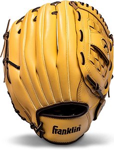 Luvas de beisebol + softbol Franklin Sports - Adultos e Jovens Field Master Baseball + Softball Gloves - Luvas para mão direita + mão esquerda - Luvas de infield + outfield - Vários tamanhos + cores
