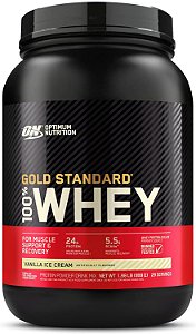 Pó de Proteína de Soro de Leite Optimum Nutrition Gold Standard 100%, Baunilha, 2 Libras (Pacote de 1)
