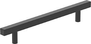 Amerock 10BX37178MB | Puxador de gabinete preto fosco | 6-5/16 polegadas (160mm) de centro a centro | Pacote com 10 | Puxadores quadrados | Ferragens para móveis.