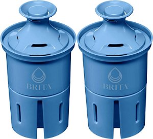 Substituições de Filtro de Água Brita Elite para Jarras e Dispensadores, Reduz 99% de Chumbo da Água da Torneira, Dura 6 Meses, 2 Unidades