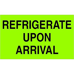 Etiqueta Lógica de Fita Ship Now Supply SNDL2601, Etiquetas de Clima, Refrigerar ao Chegar, 3 x 5, Verde Fluorescente (1 Rolo com 500 Etiquetas)