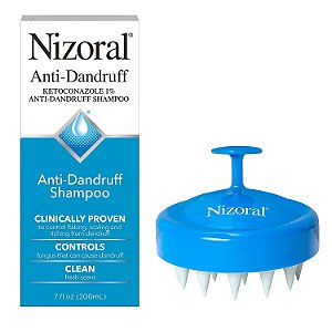 Pacote Nizoral Anti-Caspa Shampoo 7oz com Massageador para o Couro Cabeludo (Shampoo e Massageador)