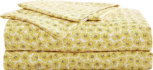 Betsey Johnson- Conjunto de Lençol Gêmeo, Roupa de Cama Macia e Leve, Resistente a Manchas e Rugas (Amarelo Campo de Girassol, Gêmeo)