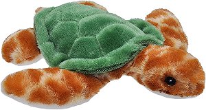 Mini tartaruga marinha de pelúcia Wild Republic EcoKins 8 polegadas, presentes ecológicos para crianças, brinquedo de pelúcia, feito à mão usando 7 garrafas plásticas recicladas (24804)