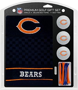 Conjunto de Presente de Golfe Premium da NFL para Equipe: Toalha de Golfe Bordada de Luxo, 3 Bolas de Golfe e 14 Tees de Golfe (2-3/4 Regulamentares)