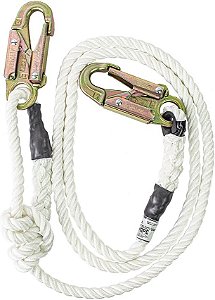 Cordão de segurança ROPE Logic Buckstrap 1/2 pol. (13 mm) em Corda de Dacron com Ganchos de Aço, ajustável de 4 a 7 pés, branco.