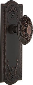 Placa Nostálgica de Porta com Maçaneta Vitoriana, Passagem - 2.75, Bronze Atemporal