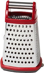 Rala Box de Aço Inoxidável de 4 Lados da KitchenAid Gourmet para Ralar Fino, Médio e Grosso, e para Cortar, Container de Armazenamento Removível de 3 Copos com Marcas de Medição, Pode ir