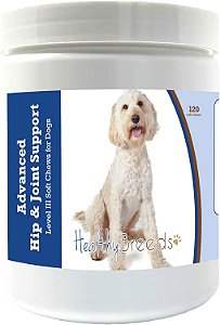 Suplemento avançado para quadril e articulações para Labradoodle - Promove uma vida ativa e confortável com glucosamina, condroitina e mexilhão verde - 120 unidades