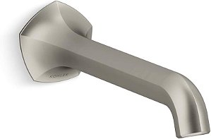 KOHLER T27011-ND-BN Bico de Torneira de Pia de Banheiro Occasion, Bico de Torneira de Pia de Banheiro com Parede Fixa, 1.2 gpm, Níquel Escovado Vibrante