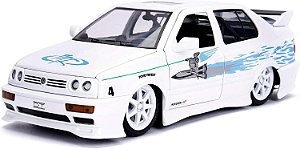 Jada Toys Velozes e Furiosos 1:24 Carro de Fundição do Volkswagen Jetta de Jesse, Branco (99591W), Brinquedos para Crianças e Adultos