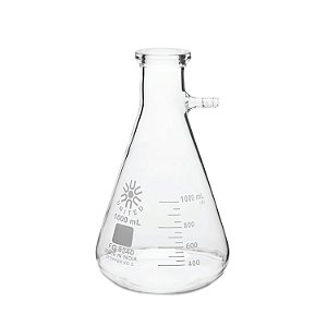 Frasco de filtração de vidro borossilicato de alta qualidade United Scientific™ FG5340-1000, com pescoço parafusado e tubulação, capacidade de 1000ml (1 litro)