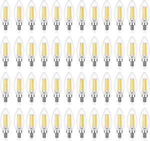 Lâmpada LED Sigalux E12 com base em formato de candelabro, regulável, lâmpadas LED para lustres, lâmpadas LED equivalentes a 60 watts, formato B10, luz branca suave de 2700K, l