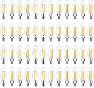 Lâmpada LED Sigalux E12 com base em formato de candelabro, regulável, lâmpadas LED para lustres, lâmpadas LED equivalentes a 60 watts, formato B10, luz branca suave de 2700K, l