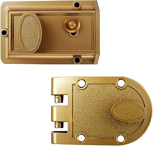 NU-SET 2724-1 Fechadura Inter Noturna e Trava Morta Estilo Jimmy Proof, Bronze