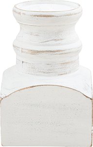 Suporte de Vela Curto Grande para Tortas de Lama, Branco, 6 3/4 x 4 1/2