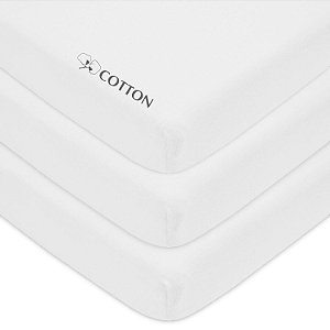 American Baby Company 3 Pack Fitted Mini Crib Sheet 24 x 38, Soft Breathable Neutral 100% Cotton Jersey Portable Sheet, White, for Boys and Girls, Fits Most Pack N Play Mattresses
Companhia Americana de Bebês Conjunto com