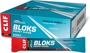Blocos CLIF - Sabor de Ponche Tropical com Cafeína - Balas de Energia - Sem OGM - Baseado em Plantas - Combustível Rápido para Ciclismo e Corrida - Carboidratos e Eletrólitos Rápid