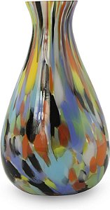 Vaso de vidro artístico estilo Murano soprado à mão, confete multicolorido da NOVICA, cores de carnaval