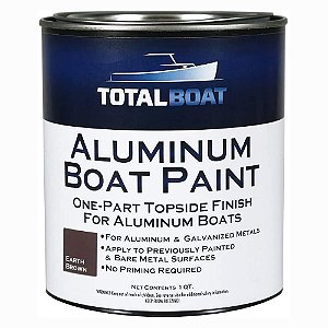 Pintura para Barcos de Alumínio TotalBoat para Canoas, Barcos de Pesca, Botes, Barcos de Patos, Barcos Jon e Pontões (Marrom Terra), 1 Quarto (Pacote de 1)