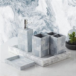 Coleção de Acessórios para Banheiro Sweet Home: Conjunto de 4 Peças, Decoração Moderna Clássica Contemporânea e Bonitos Designs para Banho Chuveiro e Banheira, Casanova