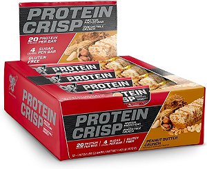 Barras de Proteína BSN, Barras Crocantes de Proteína com Manteiga de Amendoim, Alta Proteína, Sem Glúten, 12 Unidades