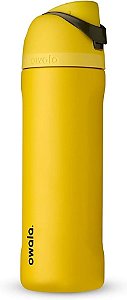 Garrafa de Água Isolada de Aço Inoxidável com Canudo Owala Harry Potter FreeSip, Garrafa de Água Esportiva Livre de BPA, Ótima para Viagens, 24 oz, Lufa-Lufa