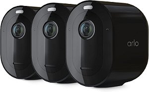Câmera de Segurança Arlo Pro 5S 2K com Holofote - Conjunto de 3 - Câmeras de Segurança Sem Fio para Ambientes Externos, Wi-Fi de Banda Dupla, Visão Noturna Colorida,