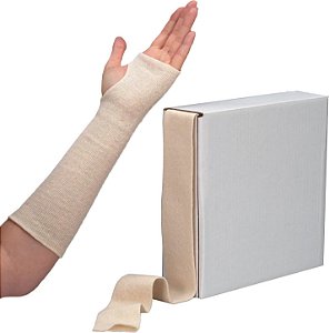 Atadura de malha de algodão Rolyan, 4 de largura x 25 jardas, Pré-envoltório para gesso, Atadura tubular de malha para almofada de tala e redução de atrito, Enrol