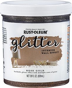 Tinta de parede interior Glitter Rust-Oleum 360221, 28 oz, Rose Gold, 12 fl Oz (Pacote de 1)