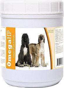 Suplemento de Ácidos Graxos Ômega HP para Suporte à Pele e Pelagem em Mastigáveis Macios com Contagem de 90: Raças Saudáveis Afghan Hound
