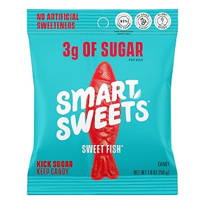 SmartSweets Sweet Fish, 10 Peças, Balas de Goma com Baixo Teor de Açúcar, 1,4 libras, Sem Adoçantes Artificiais, 92% Menos Açúcar, Adoçado com Allul