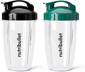 Copo para viagem nutribullet® de 24 oz e tampas coloridas com topo flip (Preto/Verde)