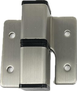 Fecho automático de aço inoxidável montado na superfície da Harris Hardware TP8410-B para porta de Divisória de Vaso Sanitário #4 Acabamento acetinado, 1 Par Esquerdo dentro, Direito fora.