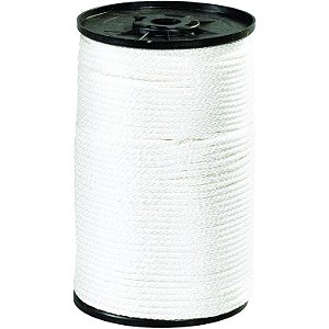 Fita Lógica TLTWR116 Corda Trançada de Nylon Sólido, 1/8, 320 lb., Branco, 500'