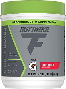 Rápido Twitch, Suplemento pré-treino com cafeína, Sabor Ponche de Frutas, 1.01lb (Pacote de 1) Lata (Embalagem pode variar)