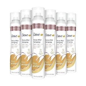 Spray de Cabelo Dove Style + Care Fixação Flexível, Micro Névoa, 5.5 Oz, Pacote com 6 unidades.