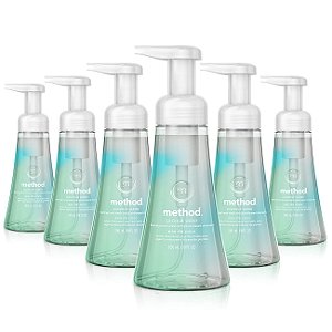 Sabonete líquido para as mãos Method, Água de Coco, Fórmula Biodegradável, 10 fl oz (Pacote com 6)