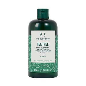 The Body Shop Tea Tree Skin Clearing Facial Wash - Purificante para pele com imperfeições - Vegano - 13,5 Fl Oz