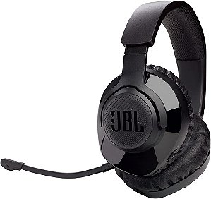 Fone de ouvido para jogos de PC sem fio JBL Quantum 350 com microfone removível boom, Preto, Grande