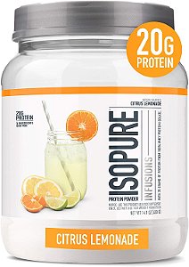 Pó de Proteína Isolada Isopure, Pó de Bebida de Recuperação Pós Treino com Zero Açúcar Adicionado, Infusões de Limonada Cítrica, 16 Porções, 0,88 libras
